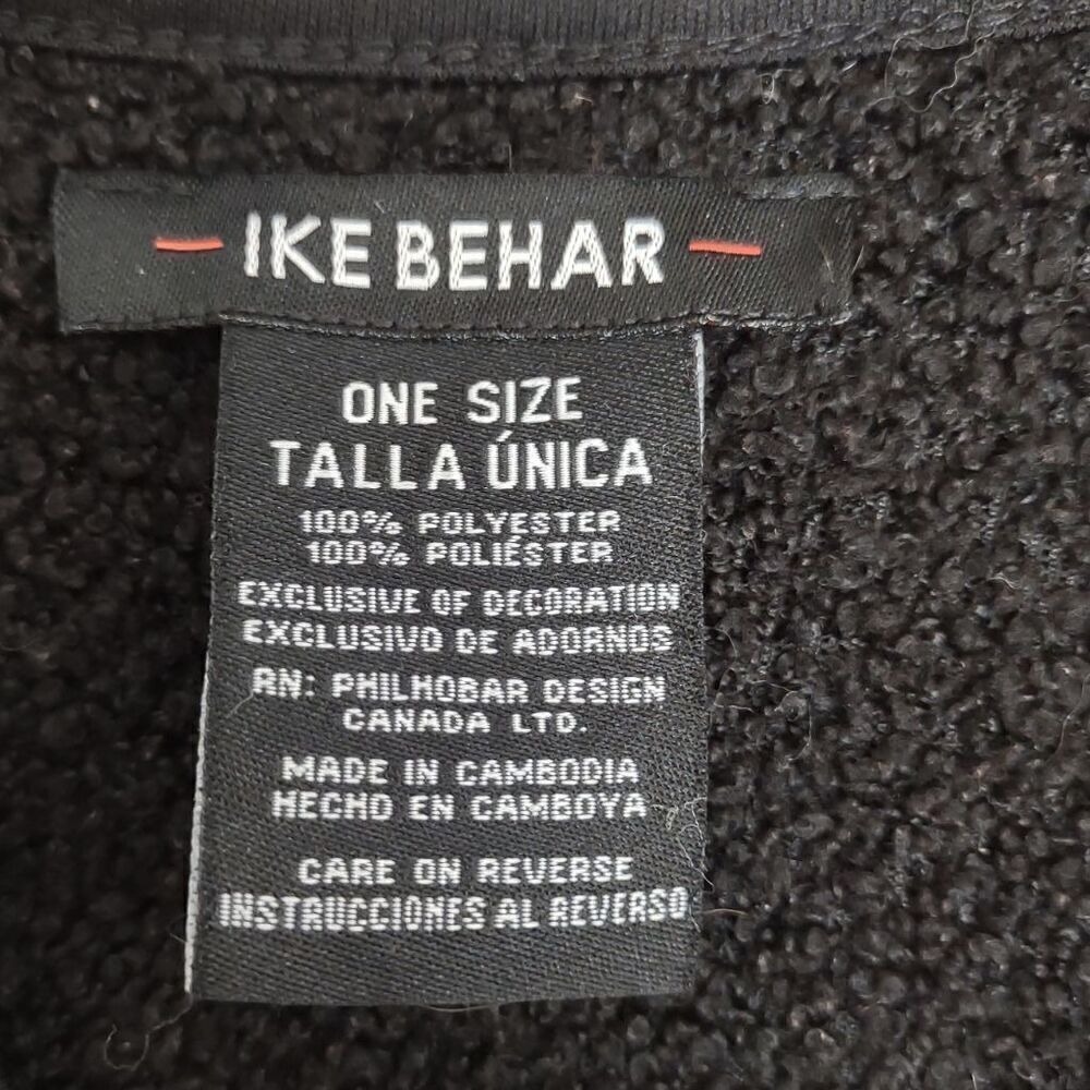 Ike Behar Womens Reversible Poncho Black Grey Crosshatch Pattern Open Front Wrap - Picture 5 of 8